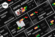 Black Creative Pitch Deck PPT, a Presentation Template by graphicook (Thumbnail 1 of 5)