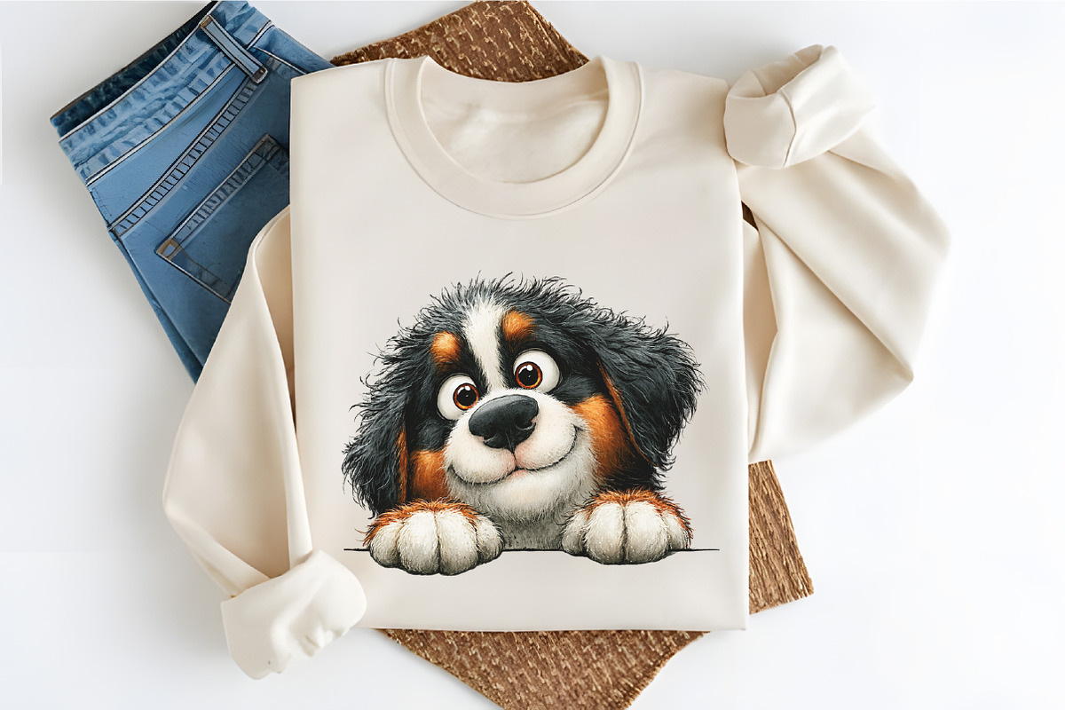 Whimsical Peeking Dog Clipart Set, a Seasonal Illustration by RobertsArt (Photo 6 of 7)