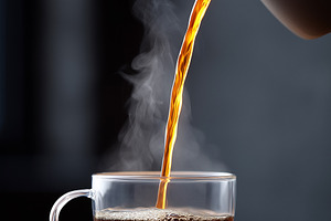 Hot tea being poured from a teapot, a Food & Drink Photo by MistyDay