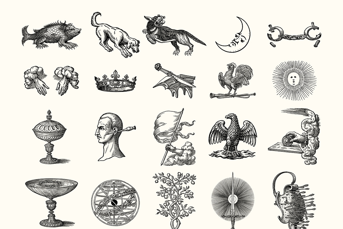 Vintage Occult Engravings Vector, an Object Illustration by DreamoraArt (Photo 3 of 11)
