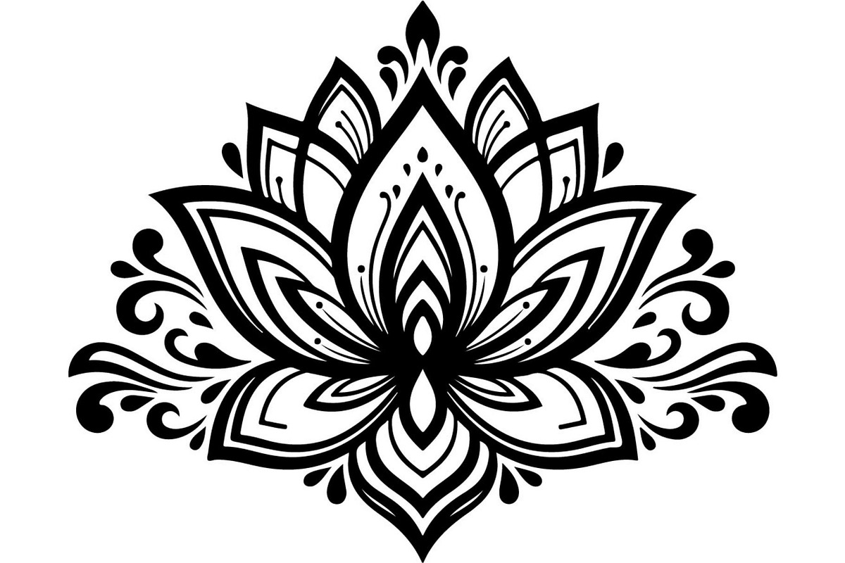 Bold Lotus Flower Silhouette, an Object Graphic by Creativeshirt (Photo 7 of 15)