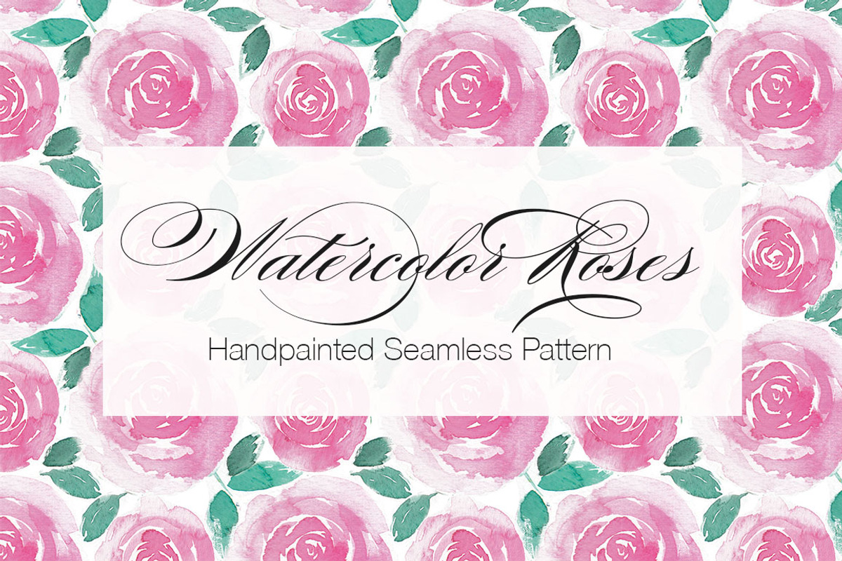Watercolor Roses Pattern, a Pattern Graphic by clevidor