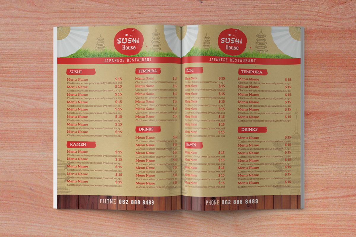 Menu Template - Sushi, a Brochure Template by 3Angle (Photo 4 of 5)