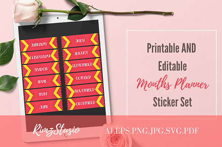 Monthly Printable Planner Stickers