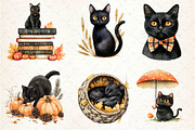 Fall Autumn Black Cat Clipart, an Illustration by Dream Creation (Thumbnail 3 of 6)