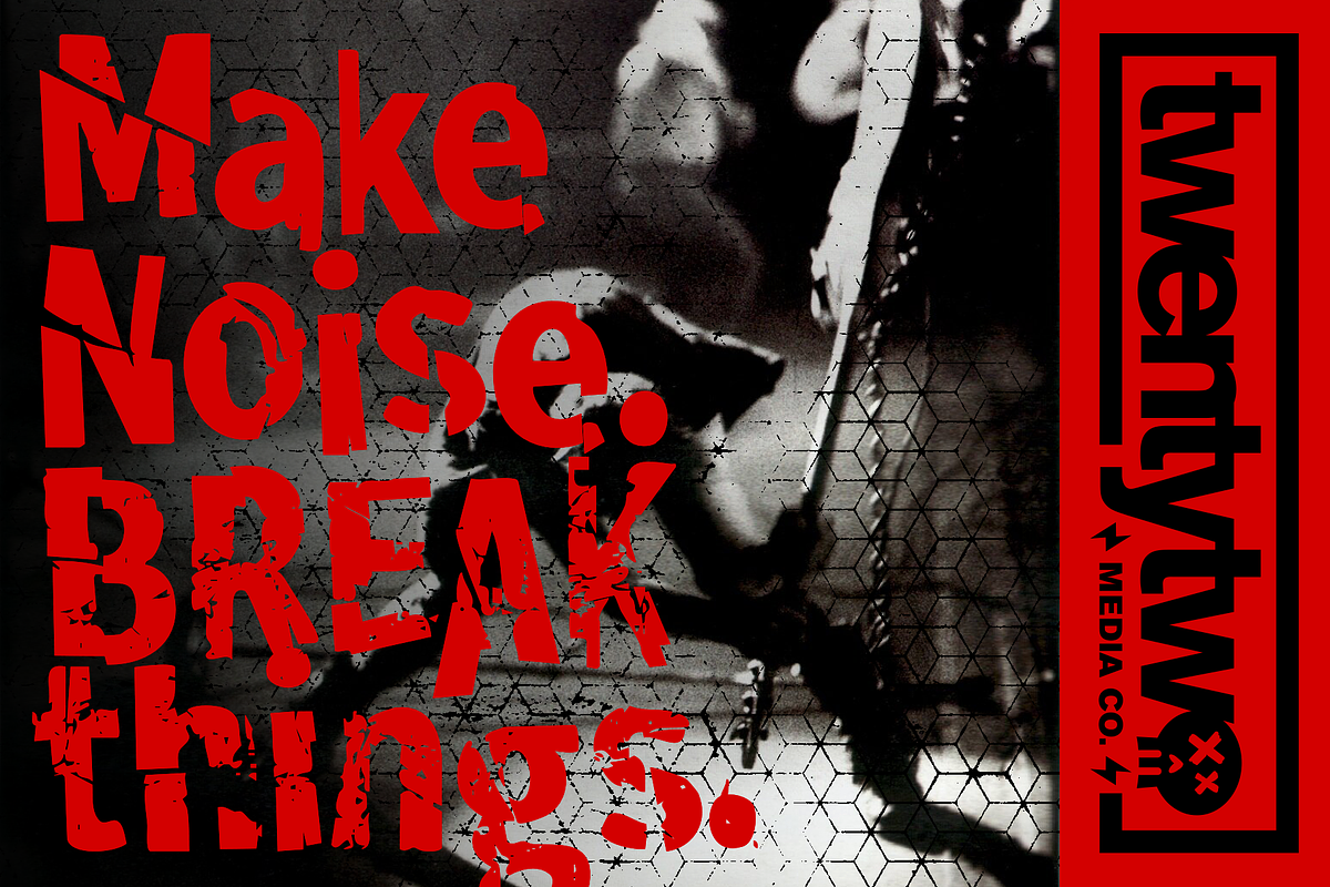 Broken – A Grunge Typeface, a Sans Serif Font by twentytwo media co. (Photo 2 of 5)