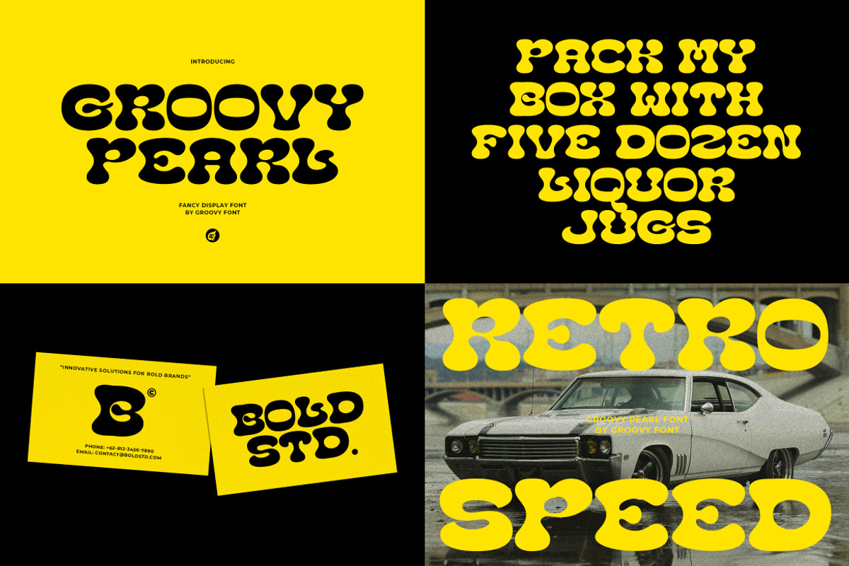 SALE! GROOVY RETRO - Font Bundle, a Sans Serif Font by GroovyFontCo (Photo 2 of 16)