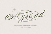 Alysond - Spencerian Script, a Script Font by Typia Nesia (Thumbnail 1 of 14)