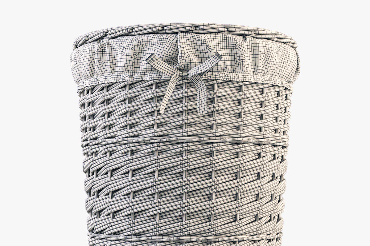 Wicker Laundry Basket 03 White, an Object 3D Model by Markelos (Photo 8 of 12)