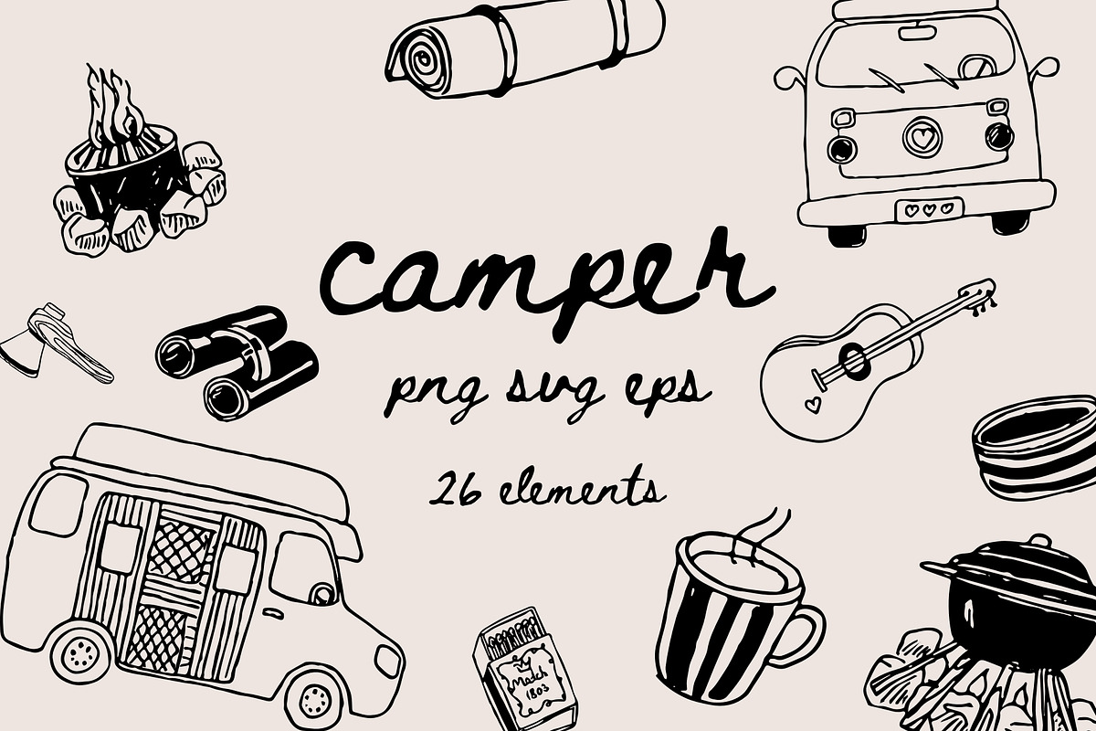 Camping illustrations set, a Sport Illustration by Anada Arty (Photo 1 of 9)