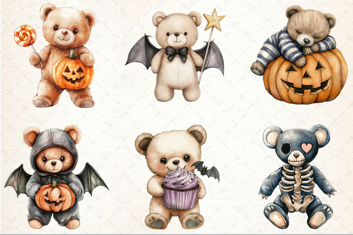 Halloween Teddy Bear Clipart, an Illustration by Rose Art (Photo 3 of 7)