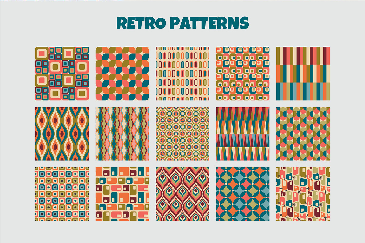 MID CENTURY Modern Seamless Patterns, a Pattern Graphic by AnnArt (Photo 6 of 10)