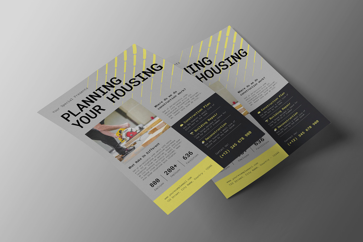 Gray Construction Service Flyer, a Flyer Template by Neermana (Photo 3 of 4)