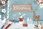 Merry Christmas set, 166 elements, an Animal Illustration by Tabita's shop (Thumbnail 1 of 14)