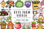 Cute Farm Garden Clipart, an Illustration by CreationArt (Thumbnail 1 of 9)