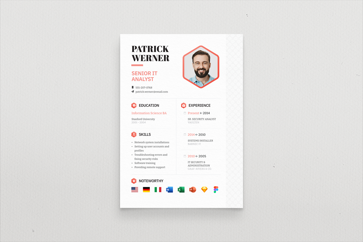 Werner Resume CV & Business Card, a Resume Template by Jinro (Photo 3 of 5)