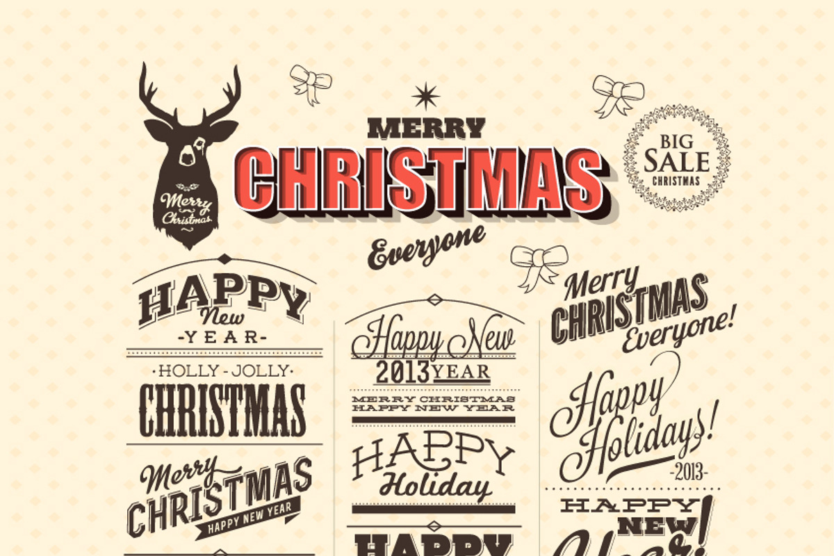 Vintage Christmas Bundle, an Illustration by Noka Studio (Photo 4 of 7)