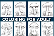 119 Mushroom Coloring Page For Adult, a Stationery Template by Design Station (Thumbnail 4 of 5)