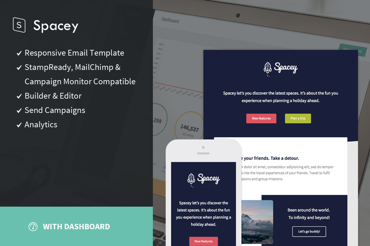 Spacey + StampReady Builder, an Email Template by StampReady Templates (Photo 1 of 2)