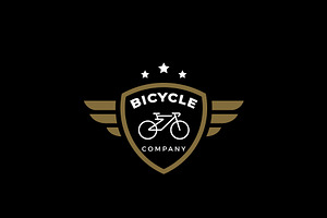 Minimalist Bicycle With Emblem Logo, a Branding & Logo Template by AlvinStd
