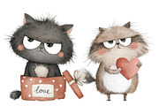 Valentine cat clipart, an Illustration by Designworld (Thumbnail 5 of 6)