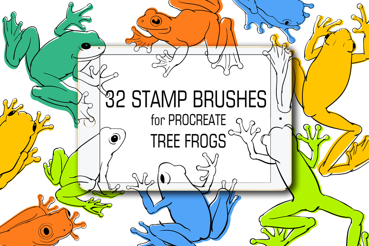 Tree frogs brushes for Procreate, a Brush Add-On by ViktoriArt (Photo 1 of 6)