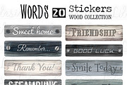 Words stickers. Wood set, a Decorative Illustration by A.Lila (Thumbnail 2 of 2)