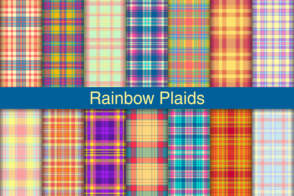 #225 Rainbow Colors Plaids, a Pattern Graphic by Plaid4You (Photo 1 of 5)