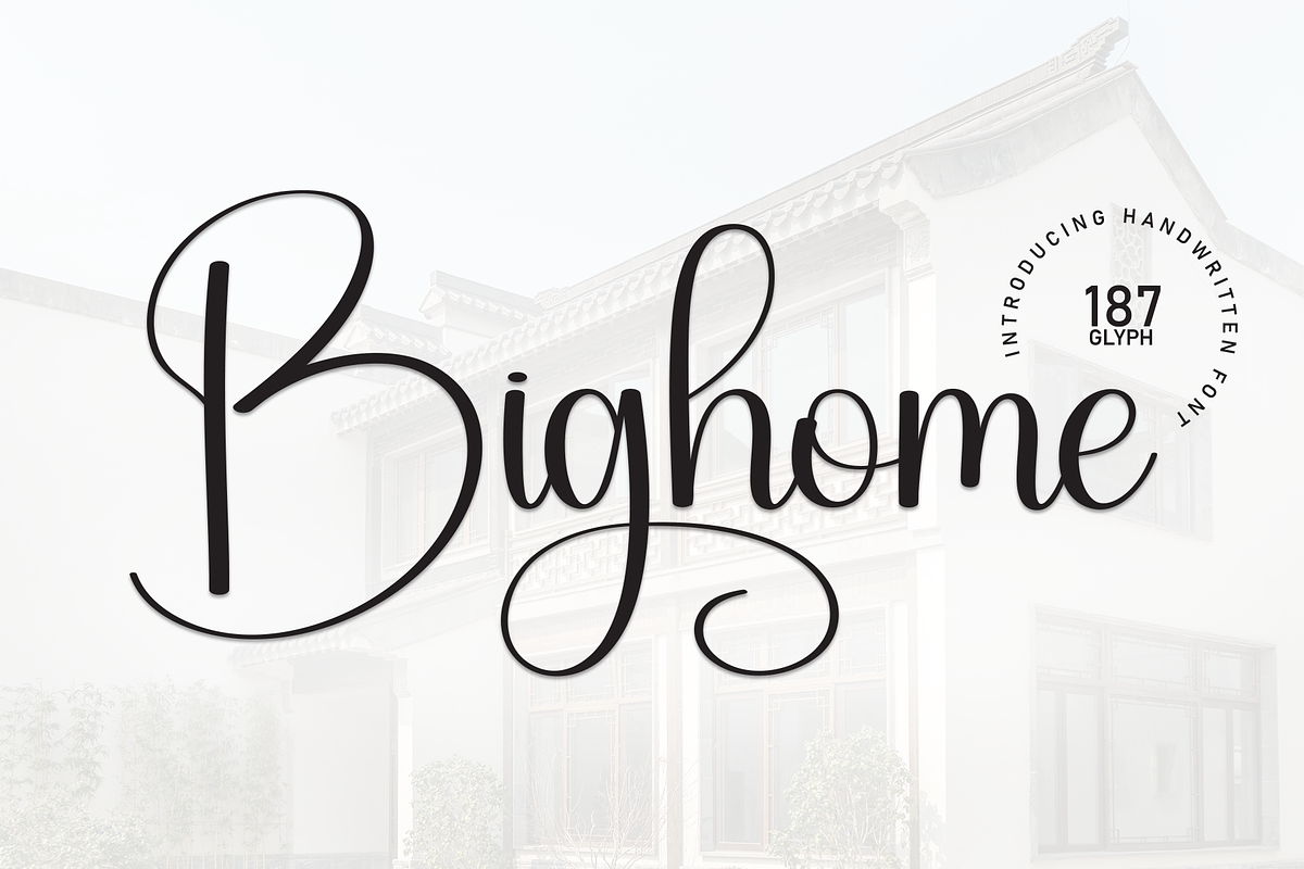 Bighome | Script Font, a Handwritten Font by Scratchones (Photo 1 of 9)