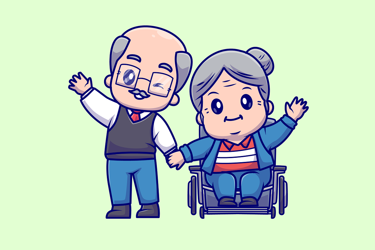 Cute Grandfather and Grandmother, a Person Illustration by Catalyst Labs