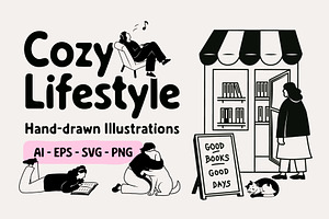 Cozy Lifestyle : Pet, Book, Plant