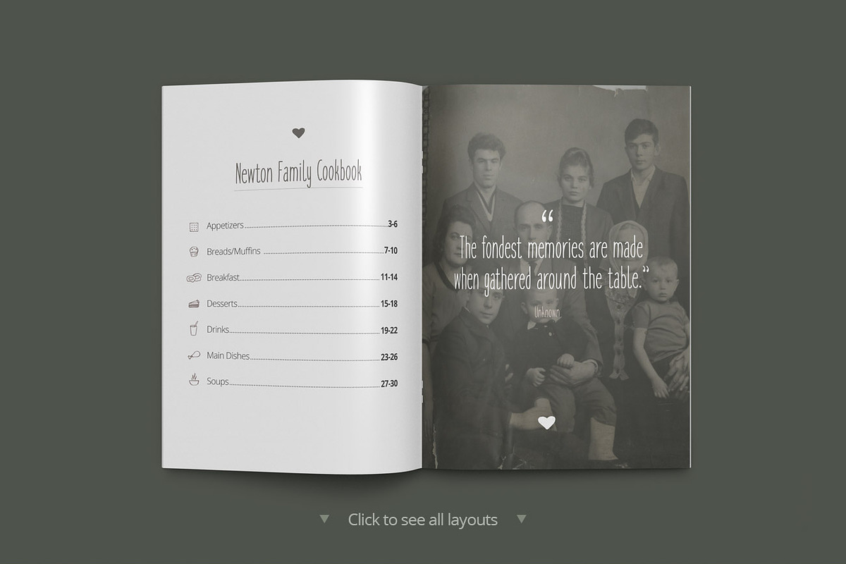 Vintage Cookbook InDesign Template, a Brochure Template by Prixel Creative (Photo 4 of 5)
