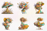 Whimsical Summer Girl Clipart, a Seasonal Illustration by fashionaddict (Thumbnail 3 of 7)