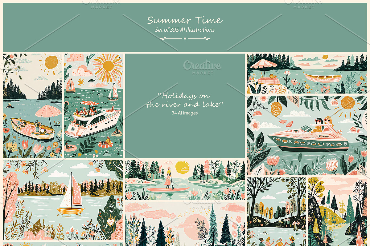 Summer- 395 AI illustrations, a Seasonal Illustration by Pundateam (Photo 8 of 9)