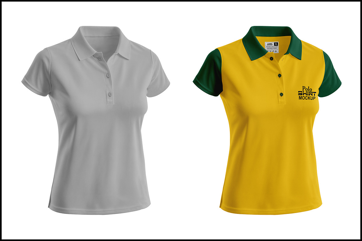 Women Polo T-shirt Mockup, a Shirt Mockup by mockupbuys (Photo 1 of 3)