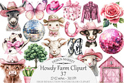 Watercolor Howdy Farm Clipart, a Seasonal Illustration by Design Market (Thumbnail 1 of 4)