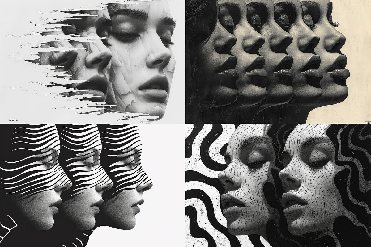 24 Optical Illusion Faces, a Person Illustration by HipFonts (Photo 5 of 7)