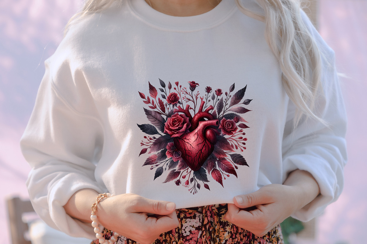 Gothic Floral Heart Clipart, an Illustration by designcity5 (Photo 4 of 5)