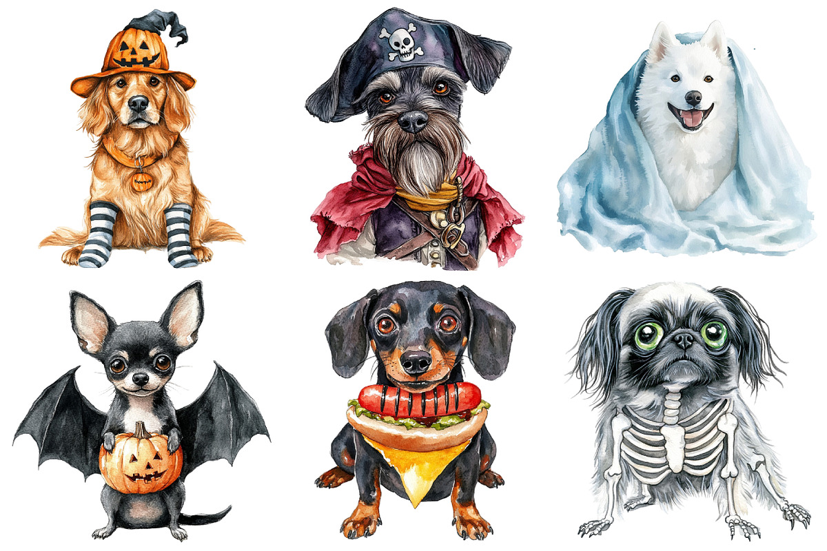 Quirky Halloween Dogs Clipart, an Illustration by Pixels.Craft (Photo 3 of 7)