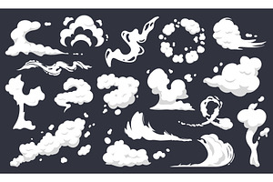 Cartoon Smoke Clouds. Comic Smoke