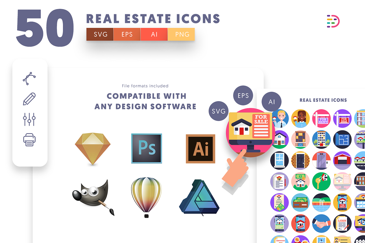 50 Real Estate Icons, an Outline Icon by Dighital (Photo 9 of 10)