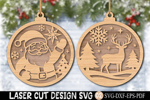 Christmas Santa Claus Reindeer Laser, an Object Graphic by Rose Art