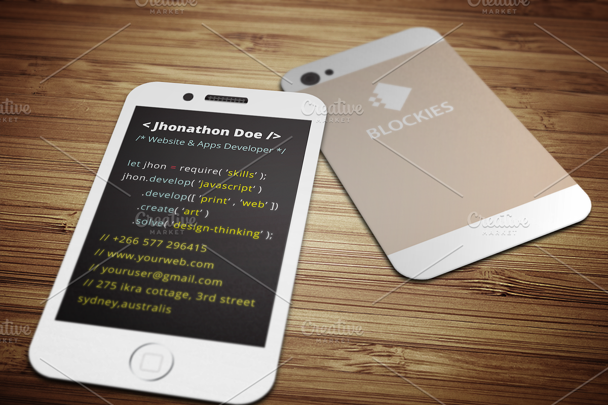 Developer Business Card (25% Off), a Business Card Template by Pentaclay (Photo 3 of 6)