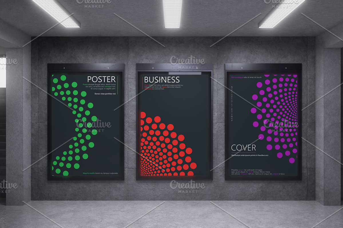 Abstract colorful dotted posters, a Poster Template by ExpressShop (Photo 2 of 4)