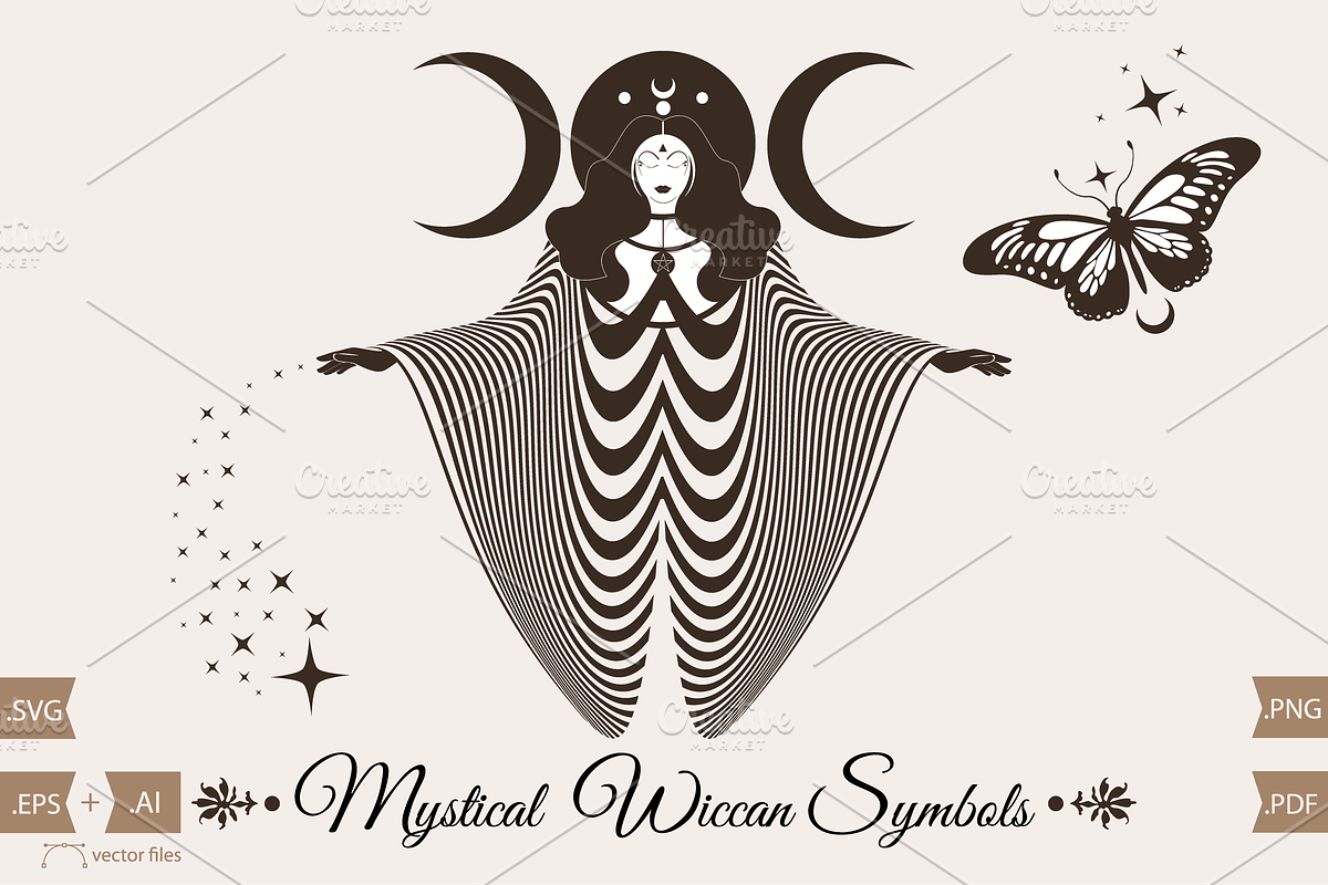Mystical Wiccan Pagan Symbols, an Object Graphic by GraphicRedStudio (Photo 3 of 4)