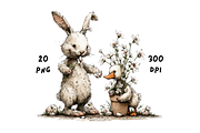Whimsical Floral Bunny and Duck, an Animal Illustration by GiraffeCreative (Thumbnail 9 of 20)