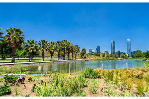 Santiago skyline with Gran Torre, an Architecture Photo by Leonid Andronov