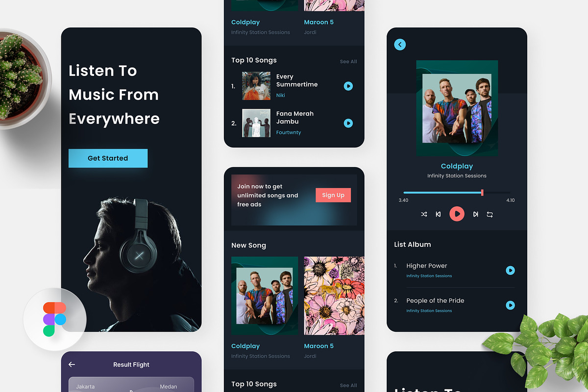 Ascolta - Music Everywhere App, an UI Kit Template by Panen Creative (Photo 1 of 3)