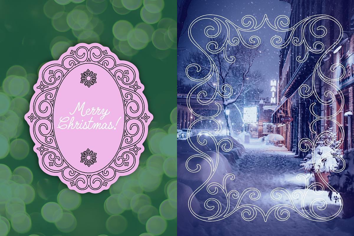 Vector Christmas Flourish Frames, an Object Graphic by venimo (Photo 6 of 13)