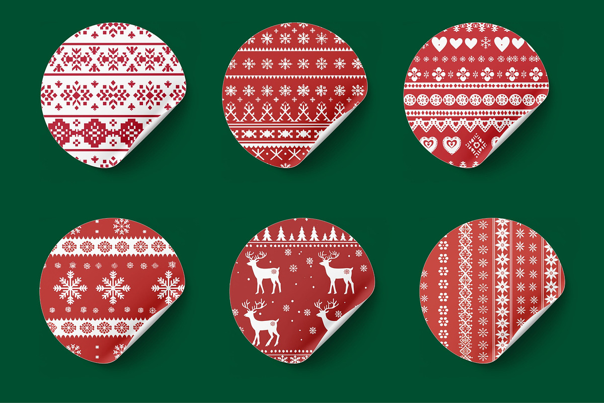Red & White Nordic Christmas, a Pattern Graphic by Pattern Whimsy (Photo 7 of 10)